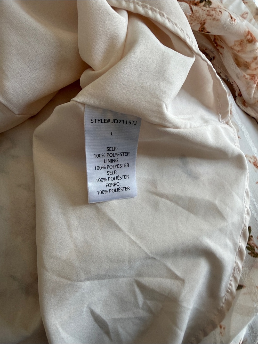 Storia Cream Floral Babydoll Midi Dress - Picture 8 of 8